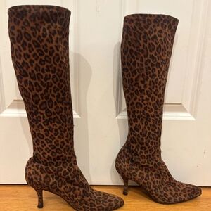 STUAT WEITZMAN Leopard Print Tall Boots- RARE---Size 7